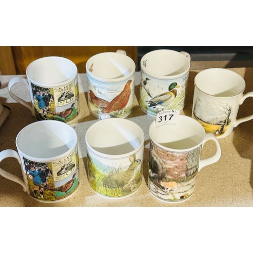 317 - Collection of Nature Themed Mugs Incl Border Fine Arts