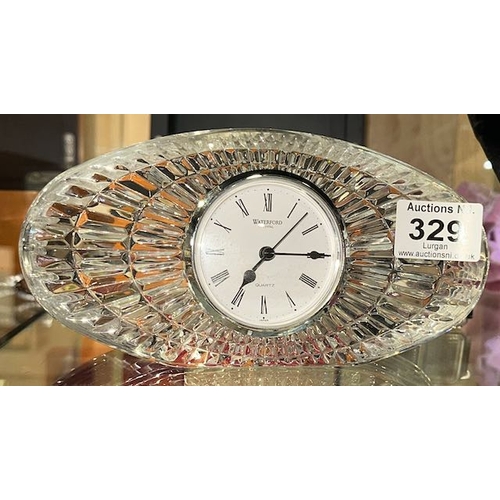 329 - Large Oval Waterford Crystal Clock