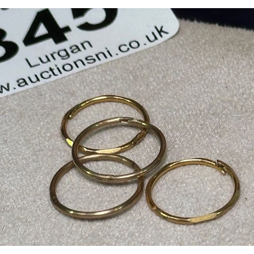 345 - 2x Pairs of Fine 9ct Hoops