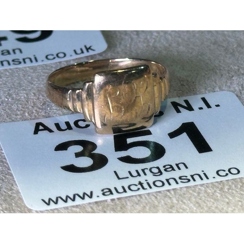 351 - 9ct Ring with Engraving