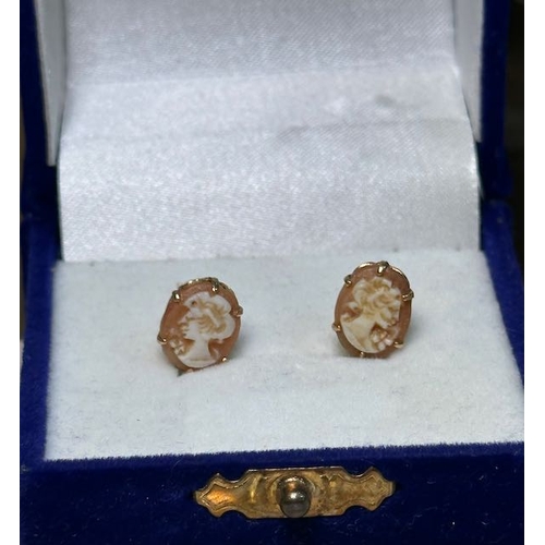 364 - Pair of Vintage 9ct Cameo Earrings