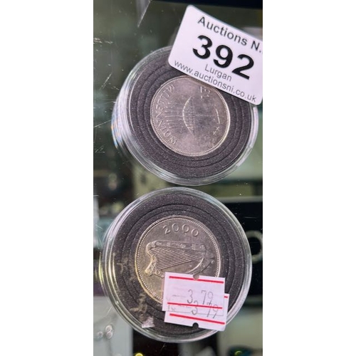 392 - Irish Millennium £1 Coin x2