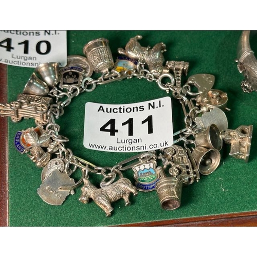 411 - Fabulous Silver Vintage Charm Bracelet