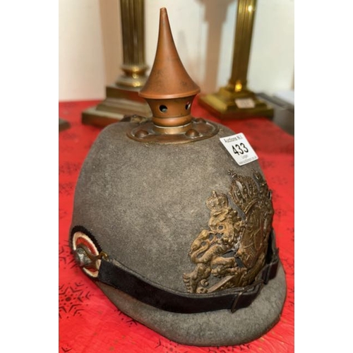 433 - WWI Bavarian Ersatz Felt Pickelhaube