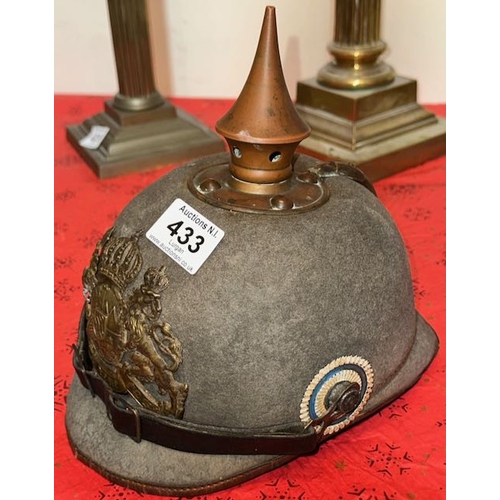 433 - WWI Bavarian Ersatz Felt Pickelhaube