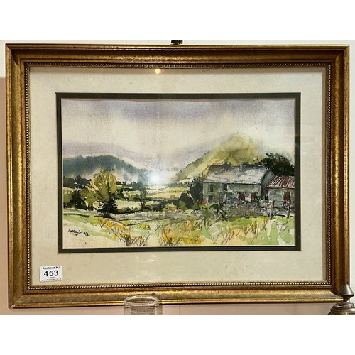 453 - Gilt Framed Watercolour by Dr Alan Courtney - Tollymore Forest Looking Through to Slieve Donard