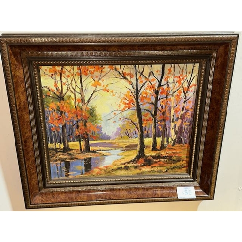 455 - Framed Forest Scene Oil by P Mc Alinden