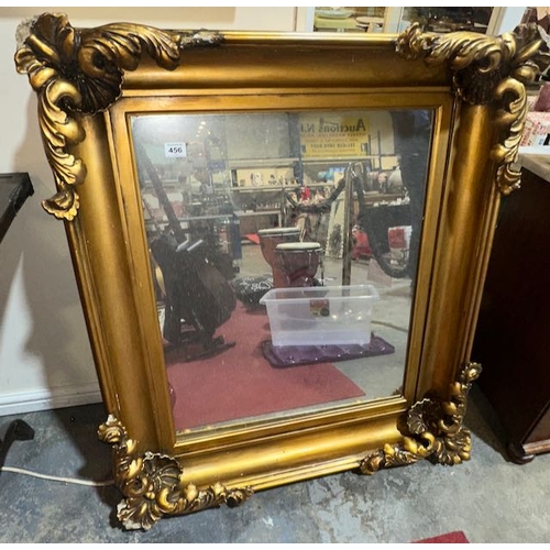 456 - Large Heavy Gold Gilt Antique Mirror