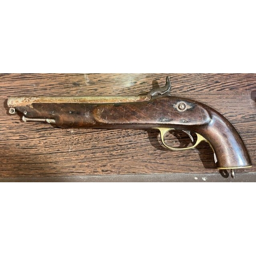 458 - East India Co. Dragoon Pistol Dated 1849 - Impressed with VR, Queens Crown, Tower & Naval Mark