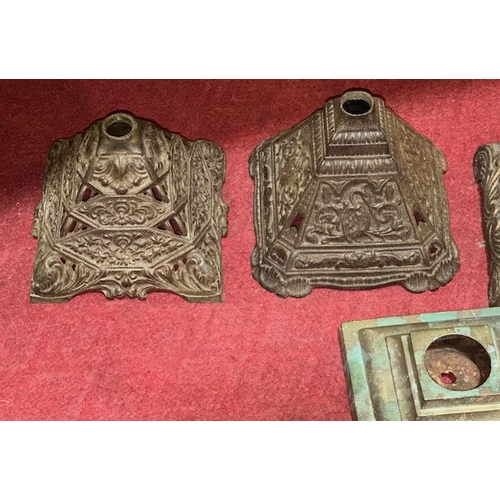 583 - Collection of 4 Antique Cast Lamp Bases