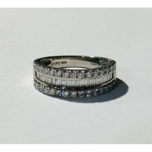 350 - Beautiful Diamond Baguette Band Stamped AM PD 950 - Purchased for £4000