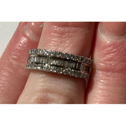 350 - Beautiful Diamond Baguette Band Stamped AM PD 950 - Purchased for £4000