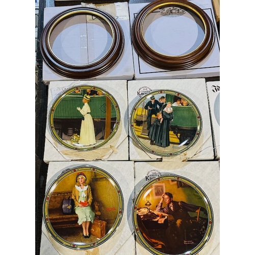 328C - Set of 4 American Plates By Norman Rockwell - Boxed + Pair Of Boxed Van Hygan & Smythe Custom plate ... 