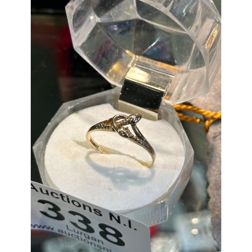 338 - 9ct Gold Snake Ring