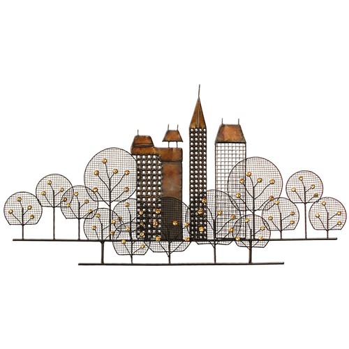 1122 - 5x Large Boxed City Skyline Wall Art (2050255)