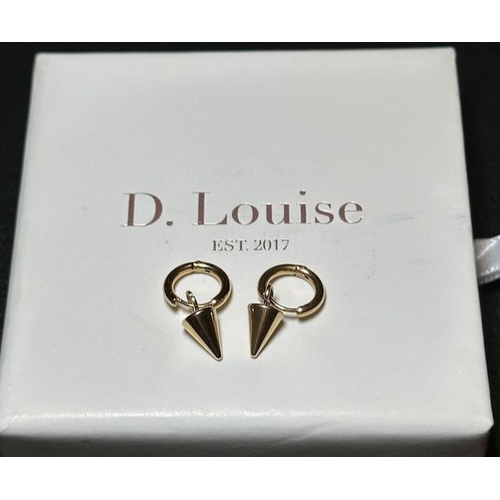 894 - D Louise Spike Hoops - RRP £40
Water, Heat & Sweat Resistant -  Stainless Steel with 14k gold PVD co... 