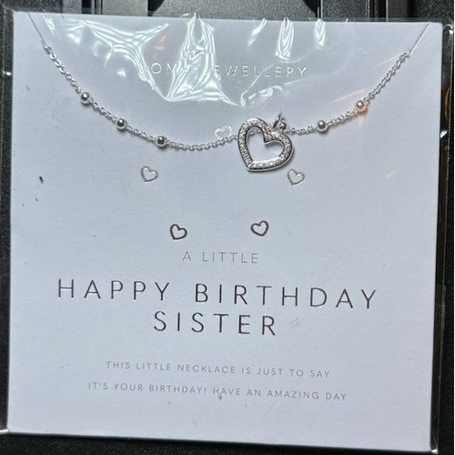 939 - Joma Jewellery 'A Little Happy Birthday Sister' Necklace