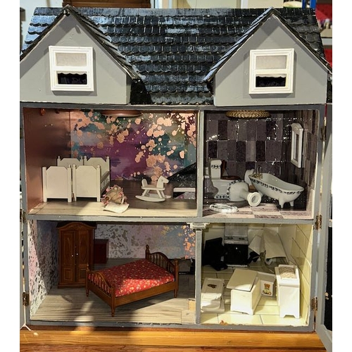 1 - Large Dolls House With Opening Front & Roof, Full Of  Accessories/Furniture