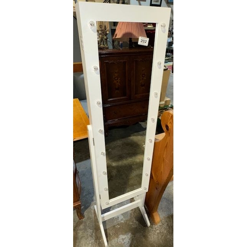 202 - Hollywood Cheval Mirror With Storage - Working