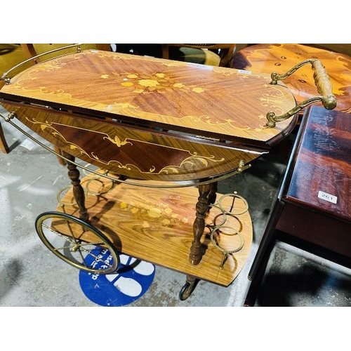 259 - Italian Inlaid Hostess Trolley With Dropleaf