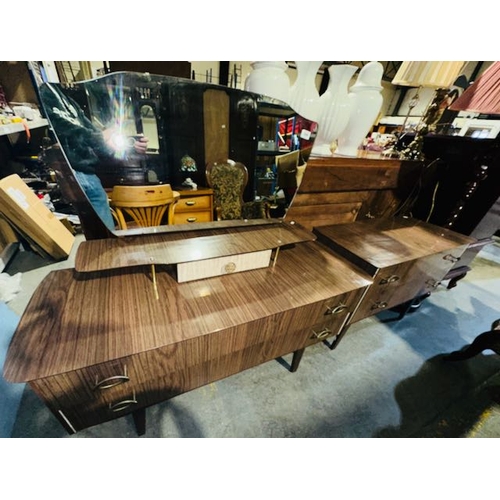 296 - Mid Century Dressing Table With Matching 2 Drawer Chest Of Drawers