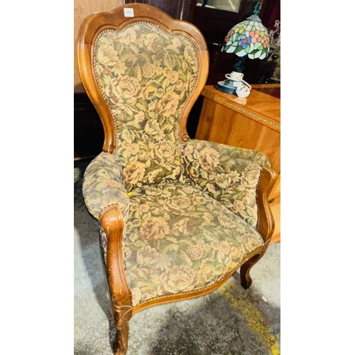 305 - Fabric Chesterfield Style 2 Seater + Armchair