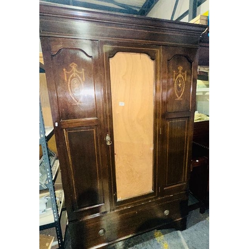 307 - Antique Inlaid Wardrobe - Missing Mirror