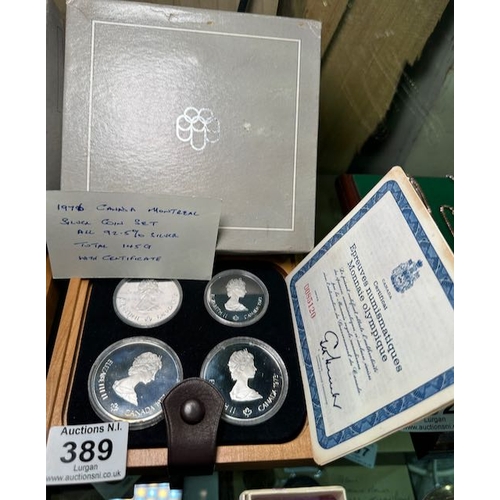 389 - 1976 Montreal Olympics Geographic Series Silver Proof Canadian Four-Coin Set