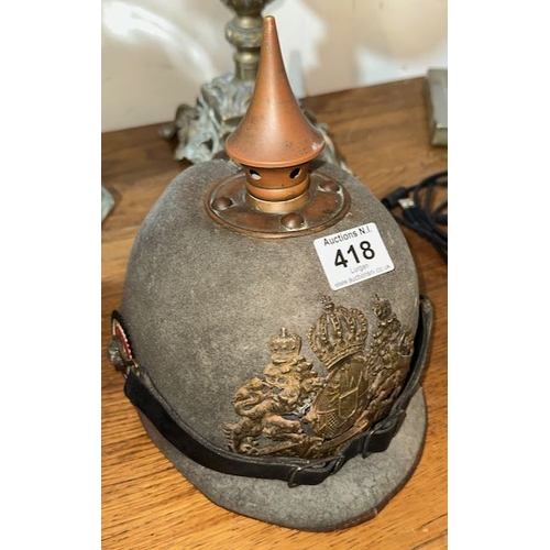 418 - WWI Bavarian Ersatz Felt Pickelhaube