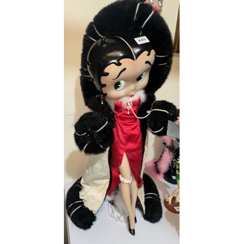 449 - Large Danbury Mint Winter Scarlett Talking Betty Boop - Appx 2'9