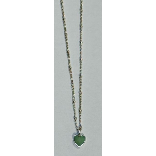 1002 - Tagged Joma Jewellery Green Heart Pendant Necklace