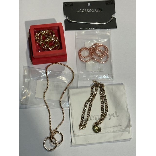 1078 - Accessorize Silver Plated Snake Chain Necklace + 3x Dog Collar Slip Chain Style Chain + Remaya Gold ... 