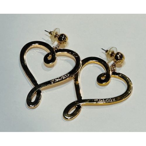 902 - Pair Of Zandra Rhodes Heart Earrings