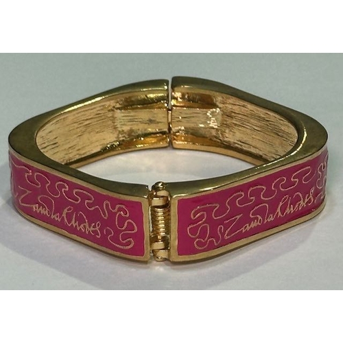 903 - Zandra Rhodes Pink Enamelled Bangle