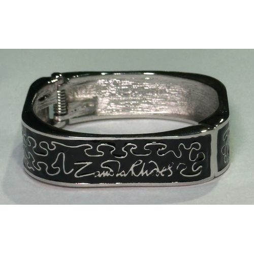 904 - Zandra Rhodes Black Enamelled Bangle