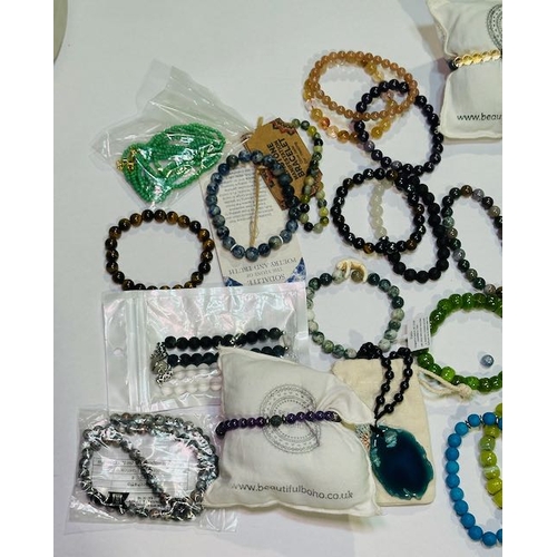 926 - Large Collection of Gemstone Bracelets