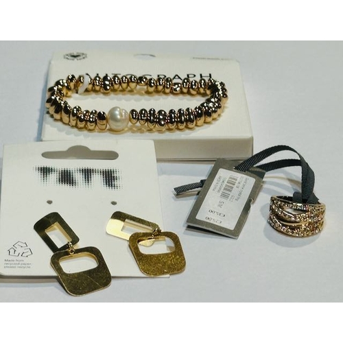 942 - Autograph Bracelet, Mint Velvet Ring + Tate Earrings RRP £65 Approx