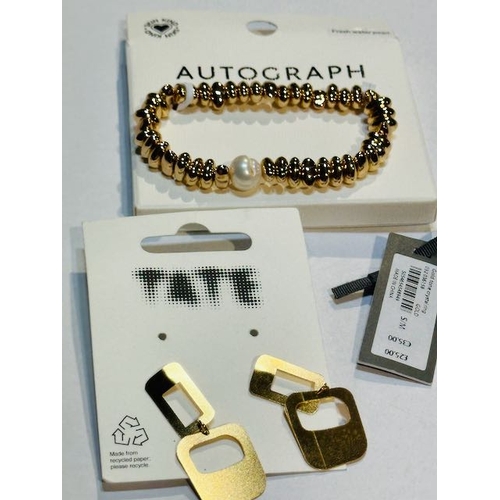 942 - Autograph Bracelet, Mint Velvet Ring + Tate Earrings RRP £65 Approx