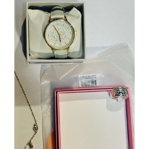 956 - Pilgrim Necklace + Ornate Watch + En Route Jewellery Lovers Sign Postage Ring