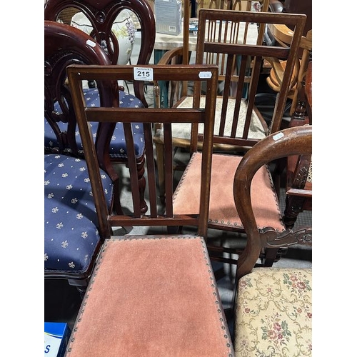 215 - 4 x Antique Chairs Incl Balloon Back And Edwardian Inlaid