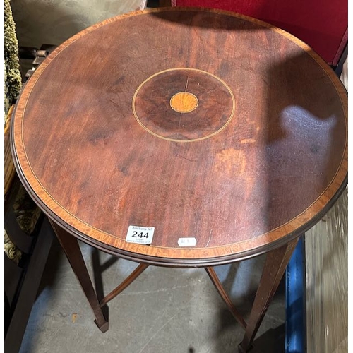 244 - Antique Inlaid Window Table - Approx 2' x 2'5