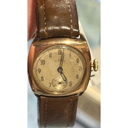 379 - Vintage PAL Gold Faced Watch - Inscription To Back Presented in 1948 - Face Believed 9ct