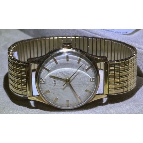 395 - Vintage 9ct Faced Rotary Watch on Expanding Bracelet