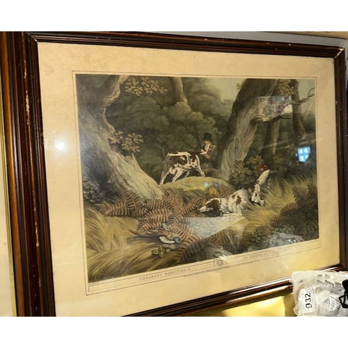 511 - Pair Of Vintage Framed Hunting Scenes - Hare Hunting & Pheasant Shooting - Approx 2' x 1'6 Each