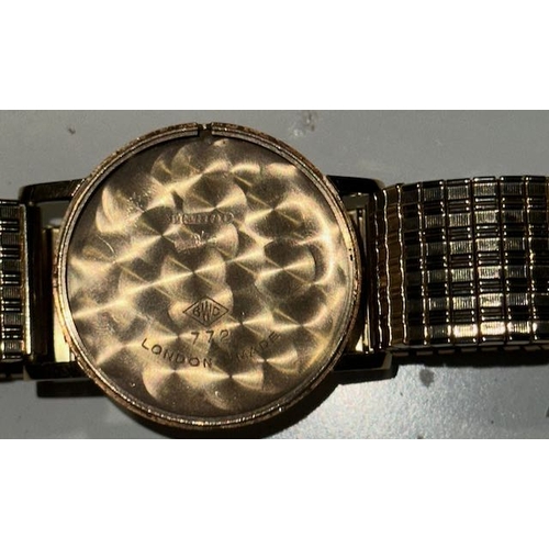 398 - Vintage 9ct Faced CYMA Watch on Expanding Bracelet with Inscription to Back