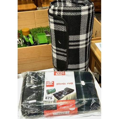 875 - Water Repellant Backed Picnic Blanket x 2