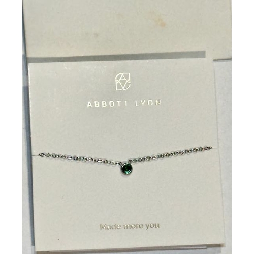 970 - Abbott Lyon Green Stone Pendant Necklace