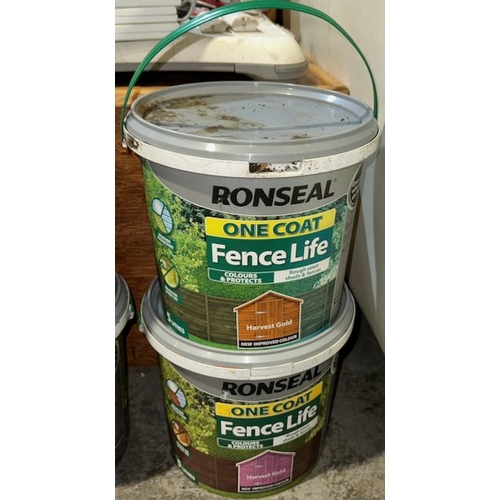 1A - 2 x 5L Ronseal One Coat Fence Life - Harvest Gold