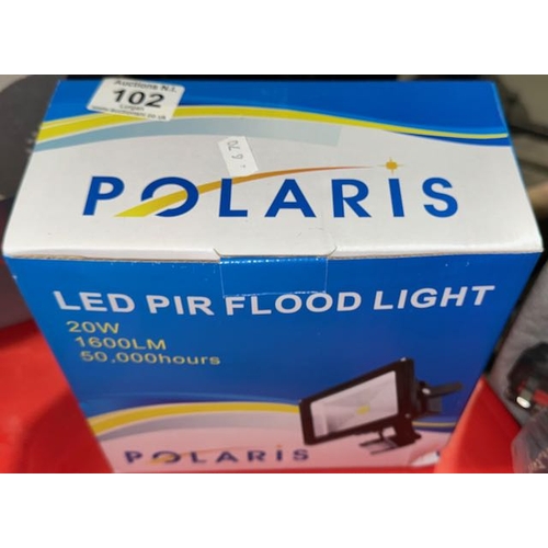 102 - Boxed Unused Polaris 20W LED PIR Flood Light