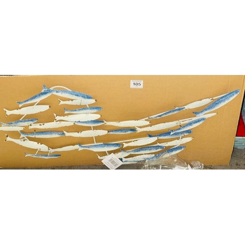 105 - 5 x  Shoal Of Fish Metal Wall Art (2050135)